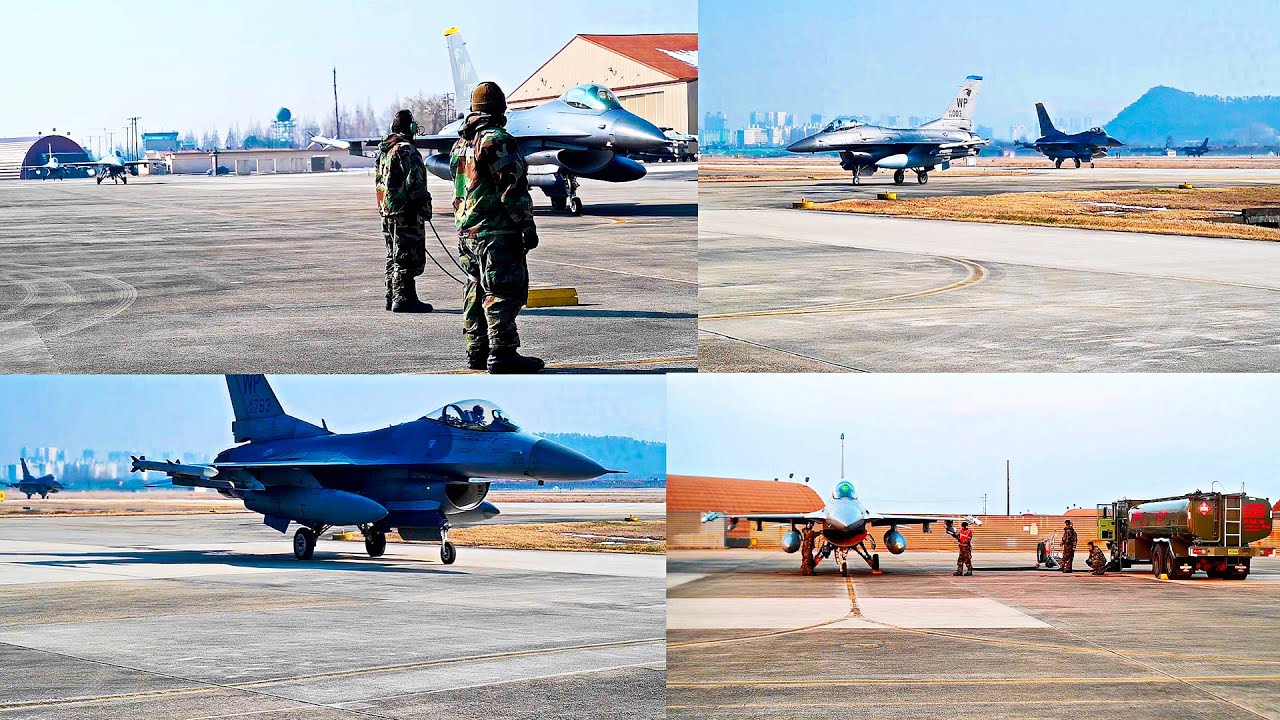 F-16 FIGHTING FALCONS TAKE FLIGHT at Gwangju Air Base Exercise!