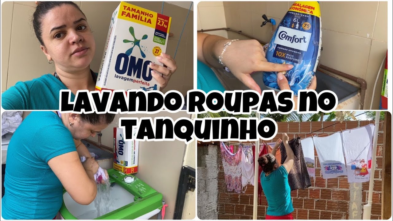 LAVANDO ROUPAS NO TANQUINHO COM OMO LAVAGEM PERFEITA E COMFORT