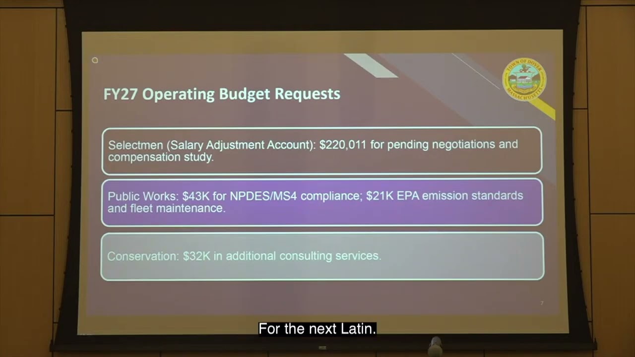 Dover Warrant Committee Open Hearing 3/9/2026