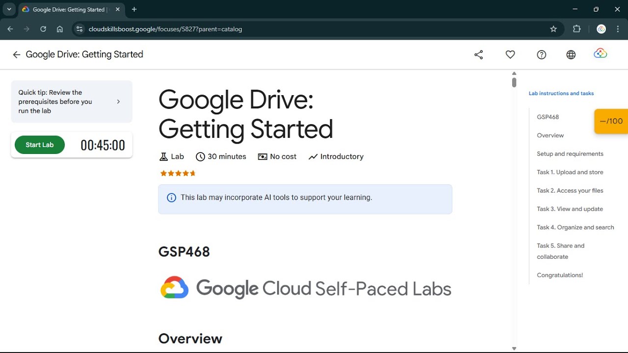 Google Drive: Getting Started | #qwiklabs | #GSP468