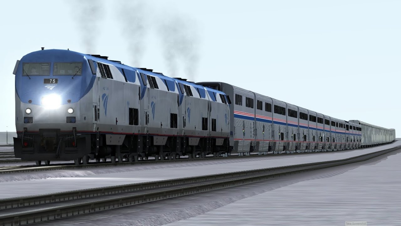TS2015 HD EXCLUSIVE: Amtrak P42DC Quadruple Header Leads 44 Car Auto Train Over Cajon Pass Sub
