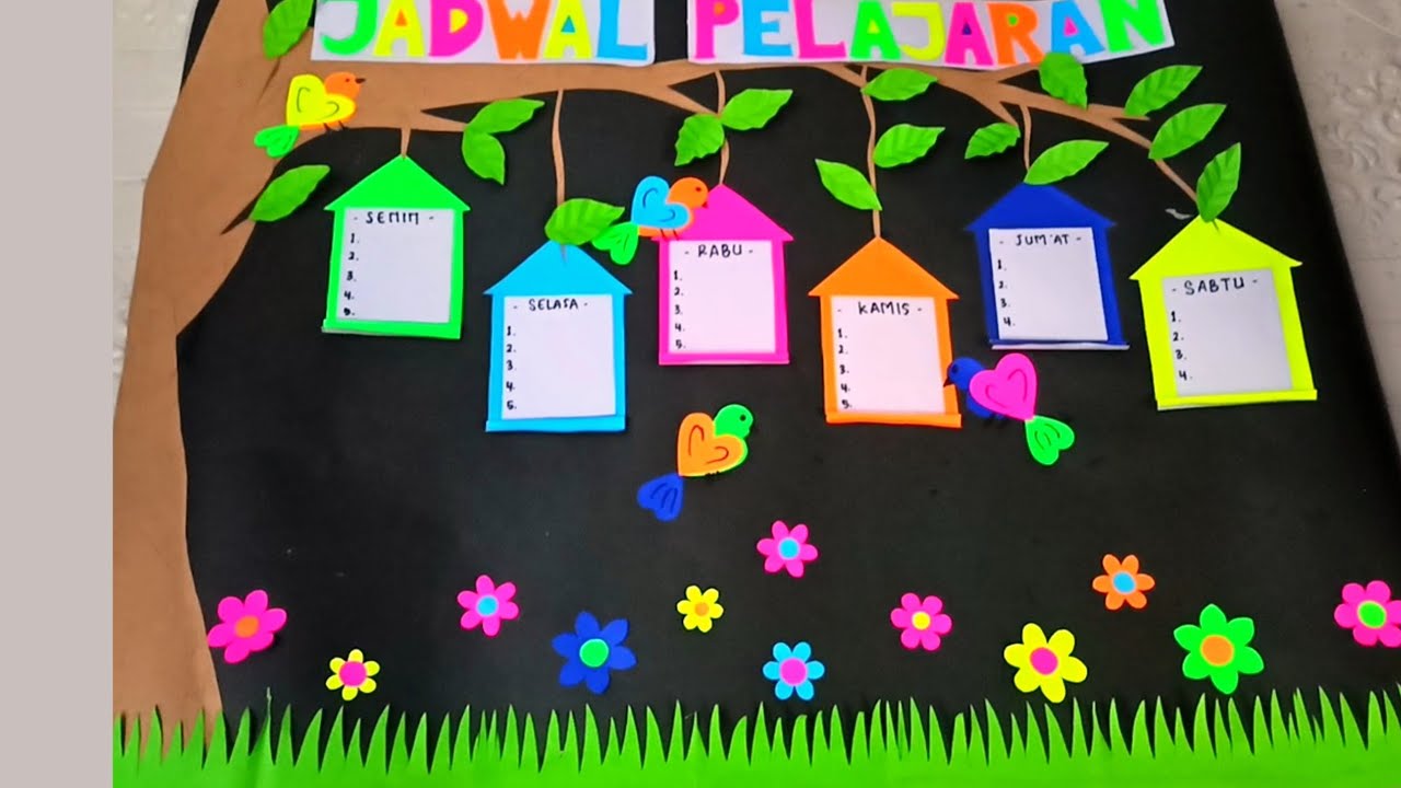 Cara Membuat Jadwal Pelajaran / Hiasan Kelas Kreatif