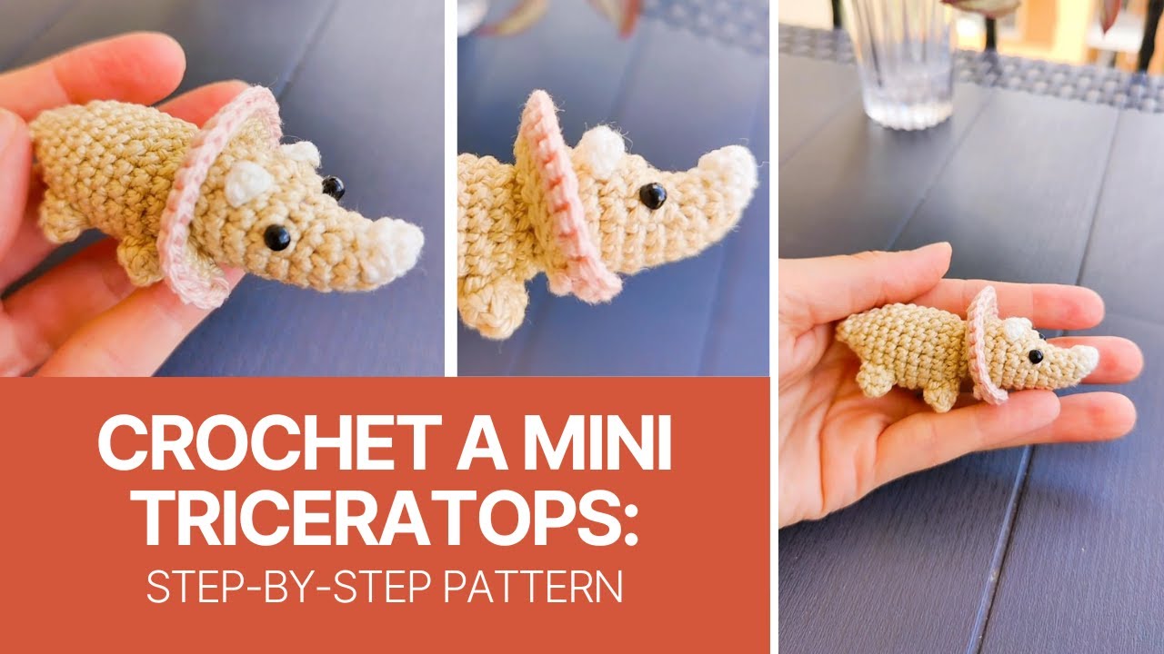 Crochet This Adorable Mini Triceratops in Less Than an Hour