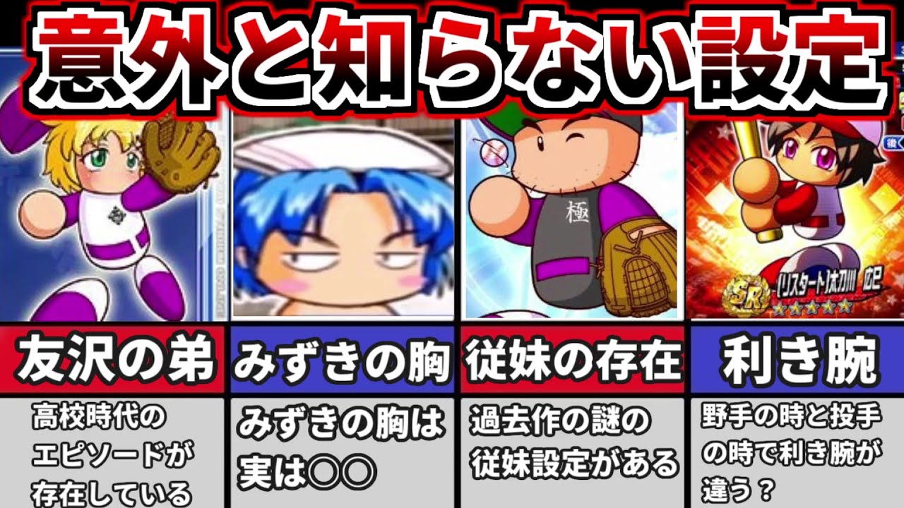 【パワプロ考察】意外と知らないパワプロキャラの設定を紹介！！阿畑の消えた設定やみずきの胸や友沢の弟など雑学を解説！！【ゆっくり解説】【パワプロ2022】