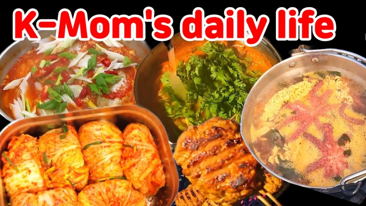 SUB)K-mom's Vlog(Bossam kimchi, yellowcroaker stew, Grilled chicken meatballs, Grilled hairtail)