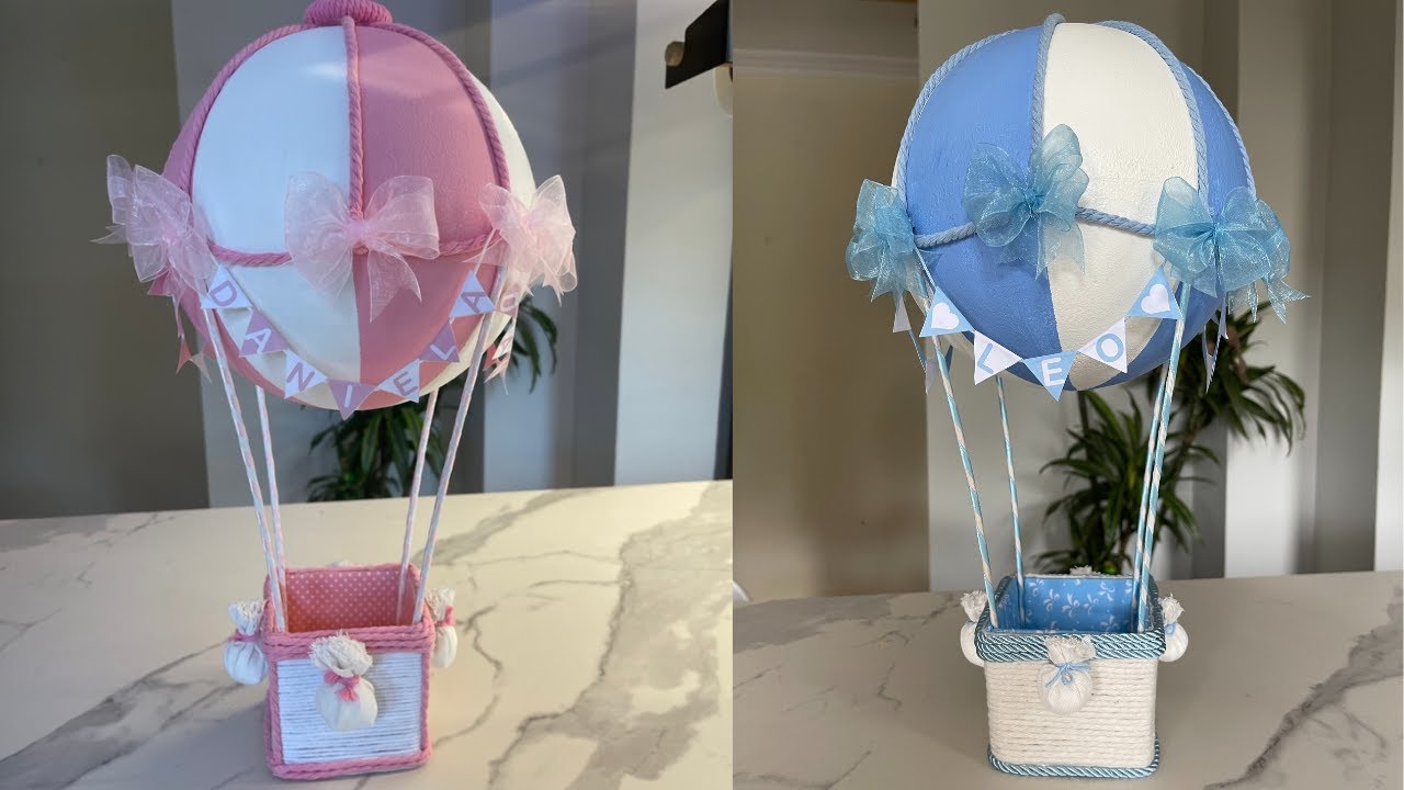 Tutorial: Cómo hacer un Globo Aerostático Decorativo para Bautizo, Baby Shower, Centro de mesa