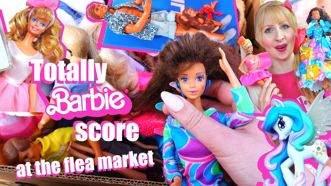 Flea market TOY & DOLL HUNTING - Totally awesome Barbie finds - 80s 90s vintage toys