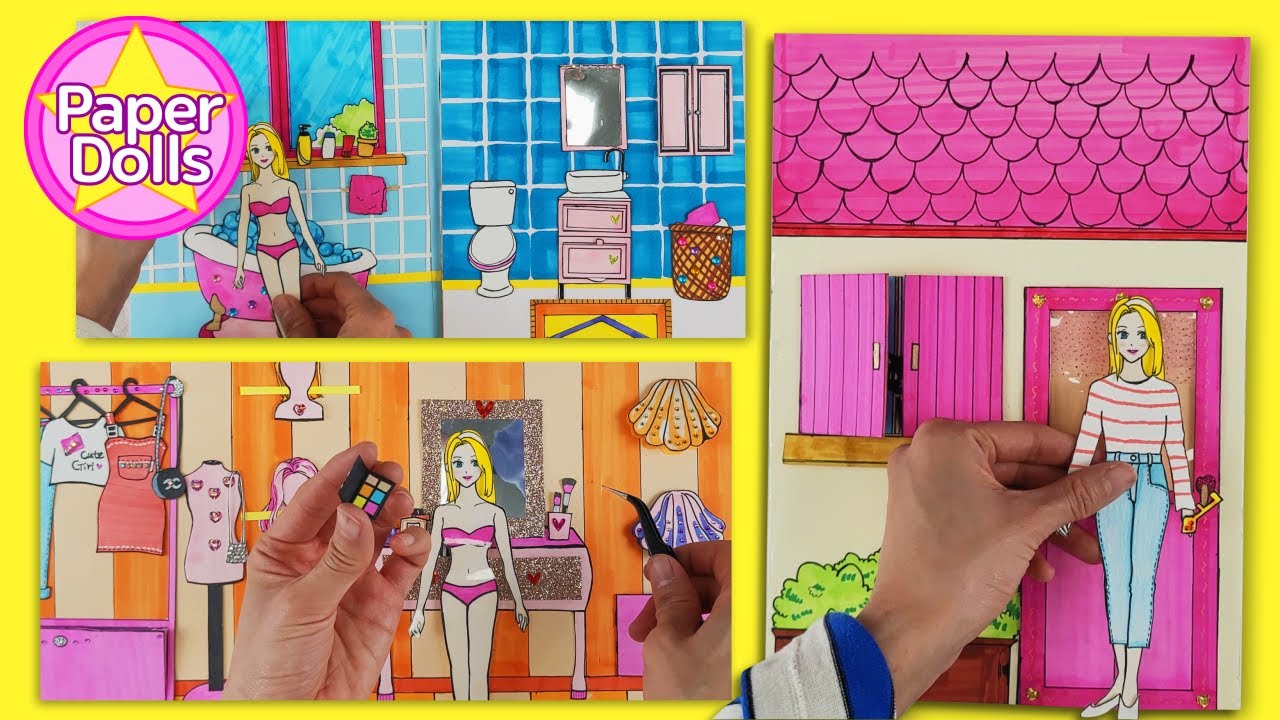 DIY PAPER DOLL HOUSE QUIET BOOK / DOLLS DRESS UP