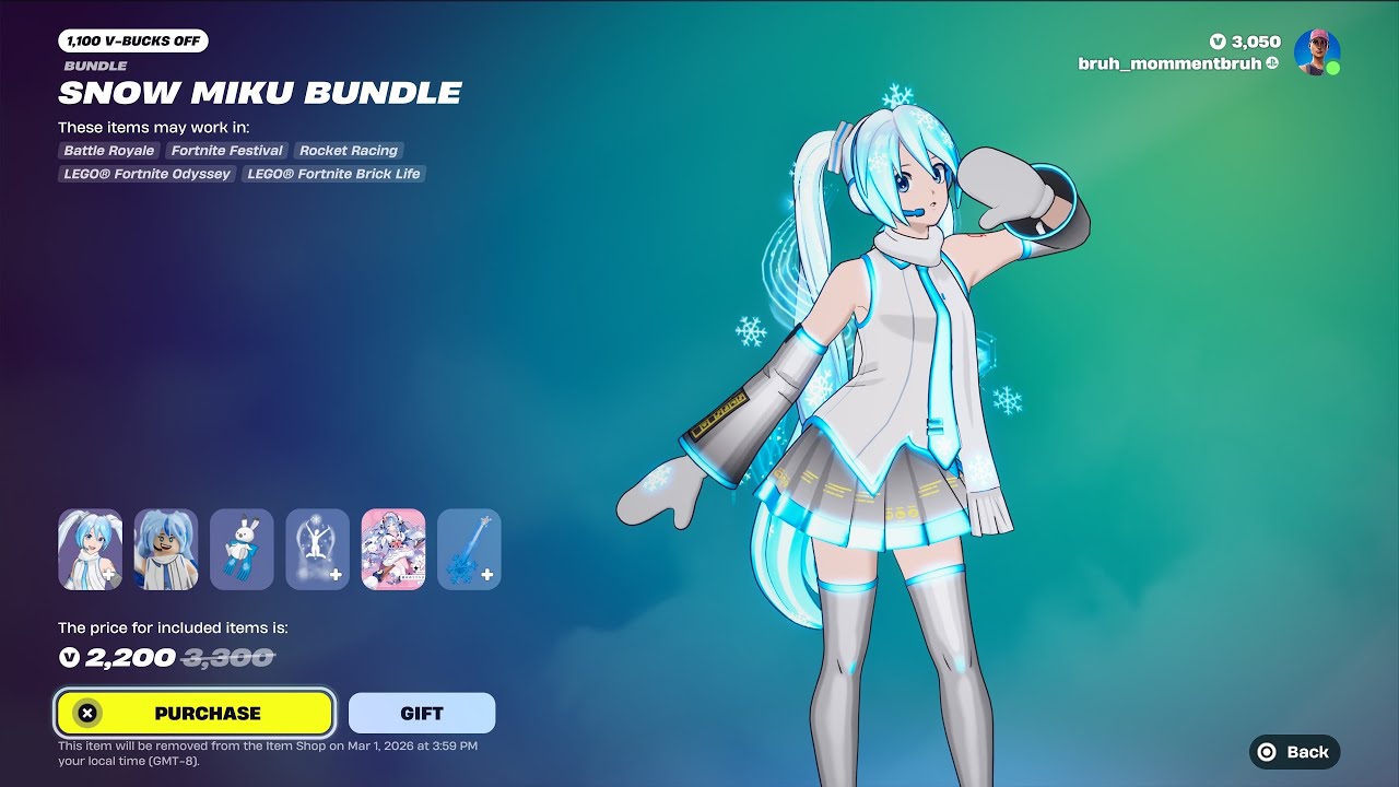 Snow Hatsune Miku Is Back + *NEW* Kicks! (Fortnite item shop) (February 24th, 2026)