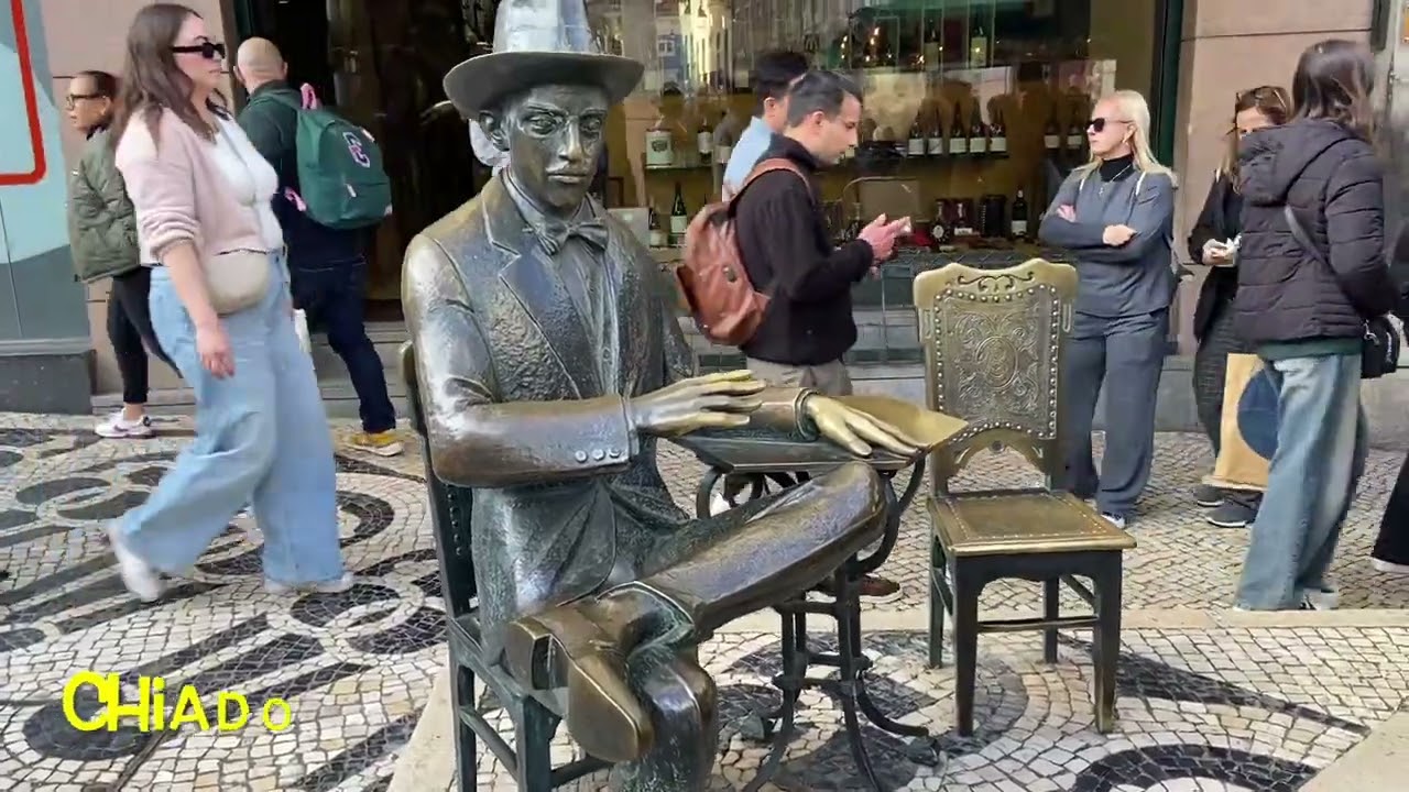 Fernando Pessoa e ruas de Lisboa