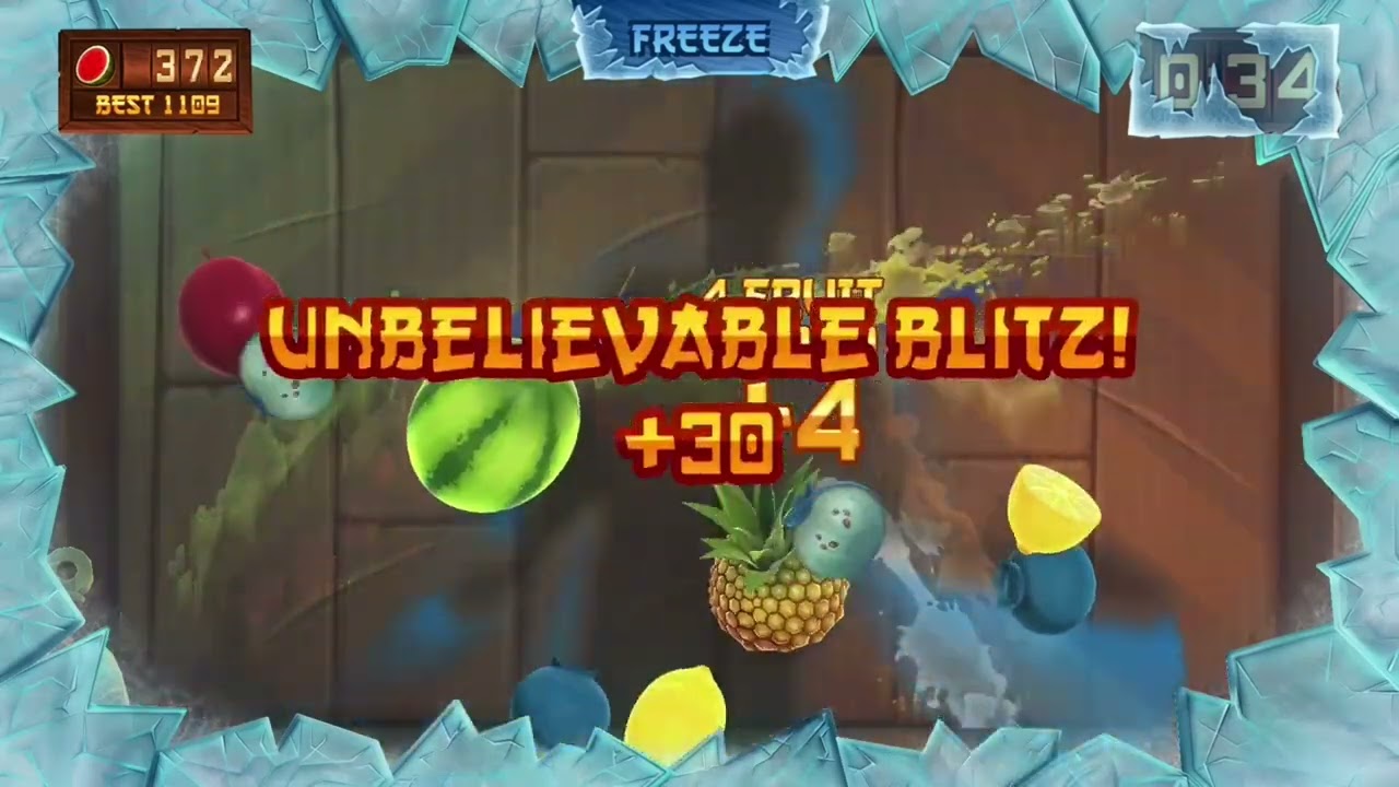 Fruit Ninja Kinect 2 - Arcade Mode - Score 1630
