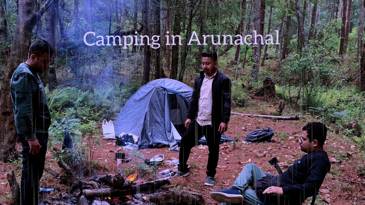 Camping at Shergaon, Arunachal Pradesh| Camping in pine forest on top of mountain in cold weather