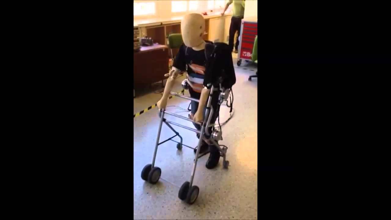 ATLAS exoskeleton walking with a  regular walker