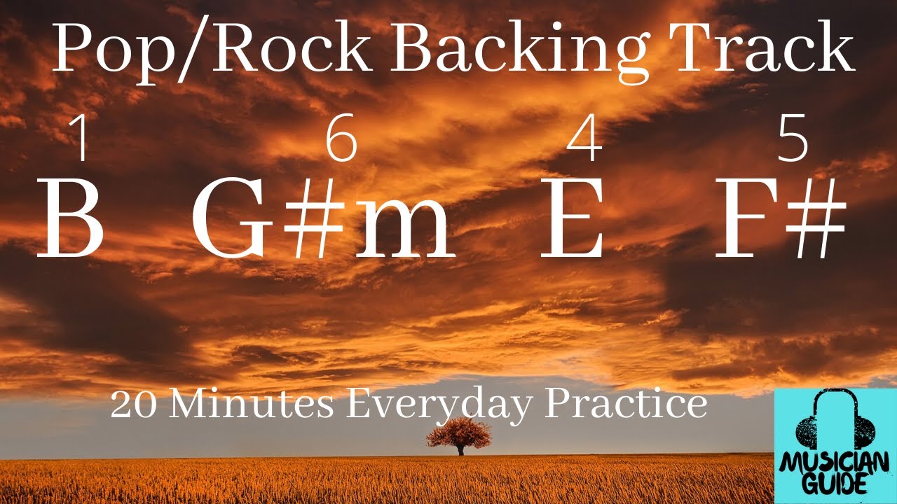 Pop Rock Backing Track B Major | B G#m E F# |