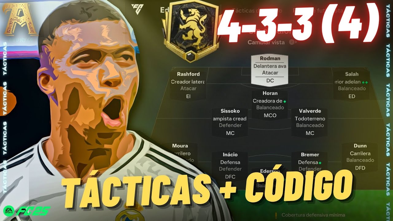 ⚡Tácticas de la 4-3-3 (4), Brutal ATAQUE, buena DEFENSA ✅🏆 Tácticas + Código | EA FC 25