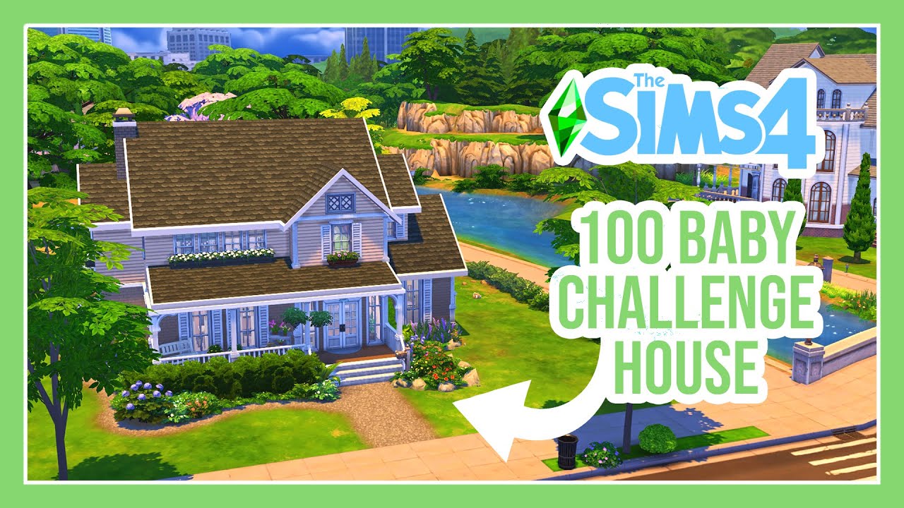 100 BABY CHALLENGE BASE GAME ONLY HOUSE! || THE SIMS 4 SPEED BUILD 🏡