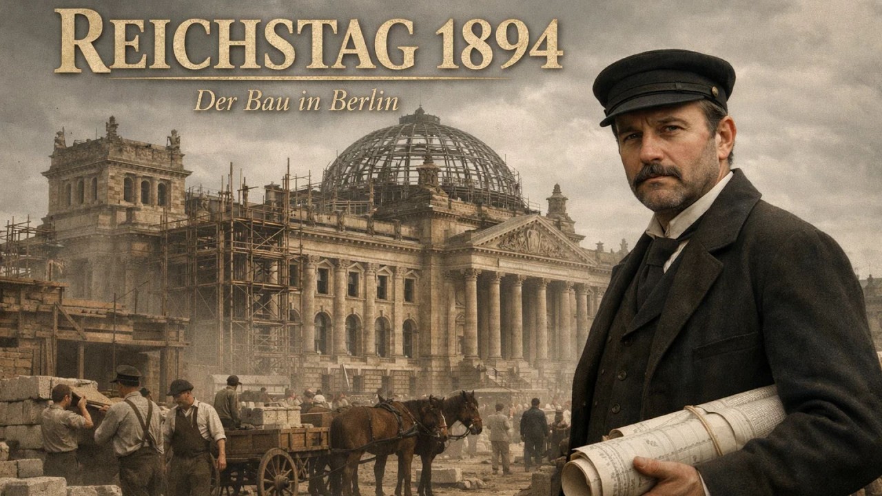 Der Bau des Reichstags in Berlin im Jahr 1894