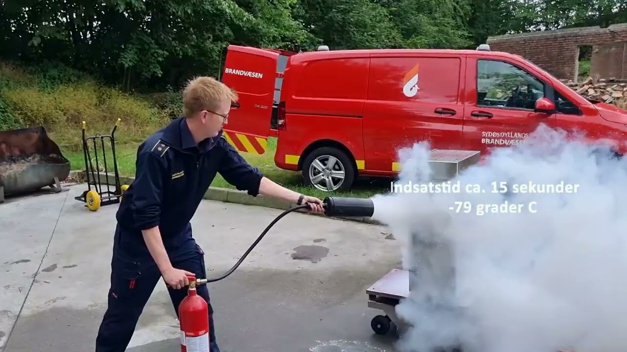 Brug af CO2 slukker