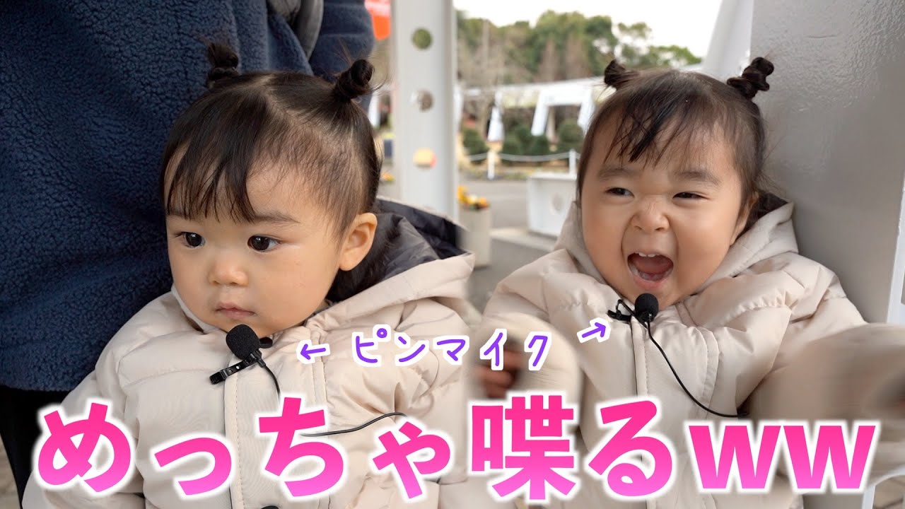 年子姉妹にピンマイク付けて動物園に行ったらめっちゃ喋ってたwww【２歳＆１歳】
