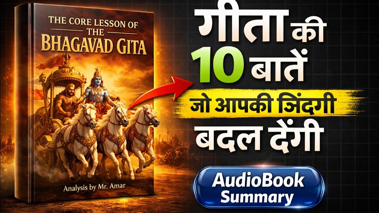 संपूर्ण गीता सार 10 मिनट में | Bhagwat Geeta Saar In 10 Minutes | Best Krishna Book Summary 