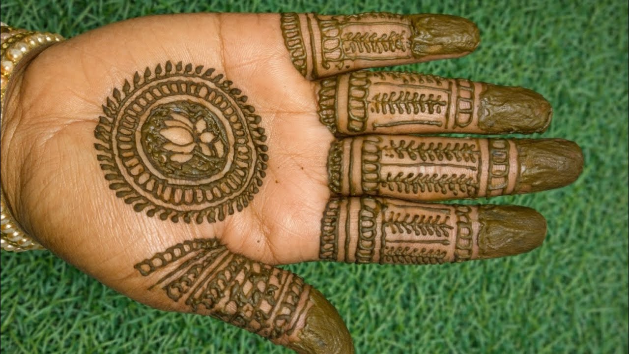 Lotus mehndi design |Rangoli mehandi design| 💚💚💚