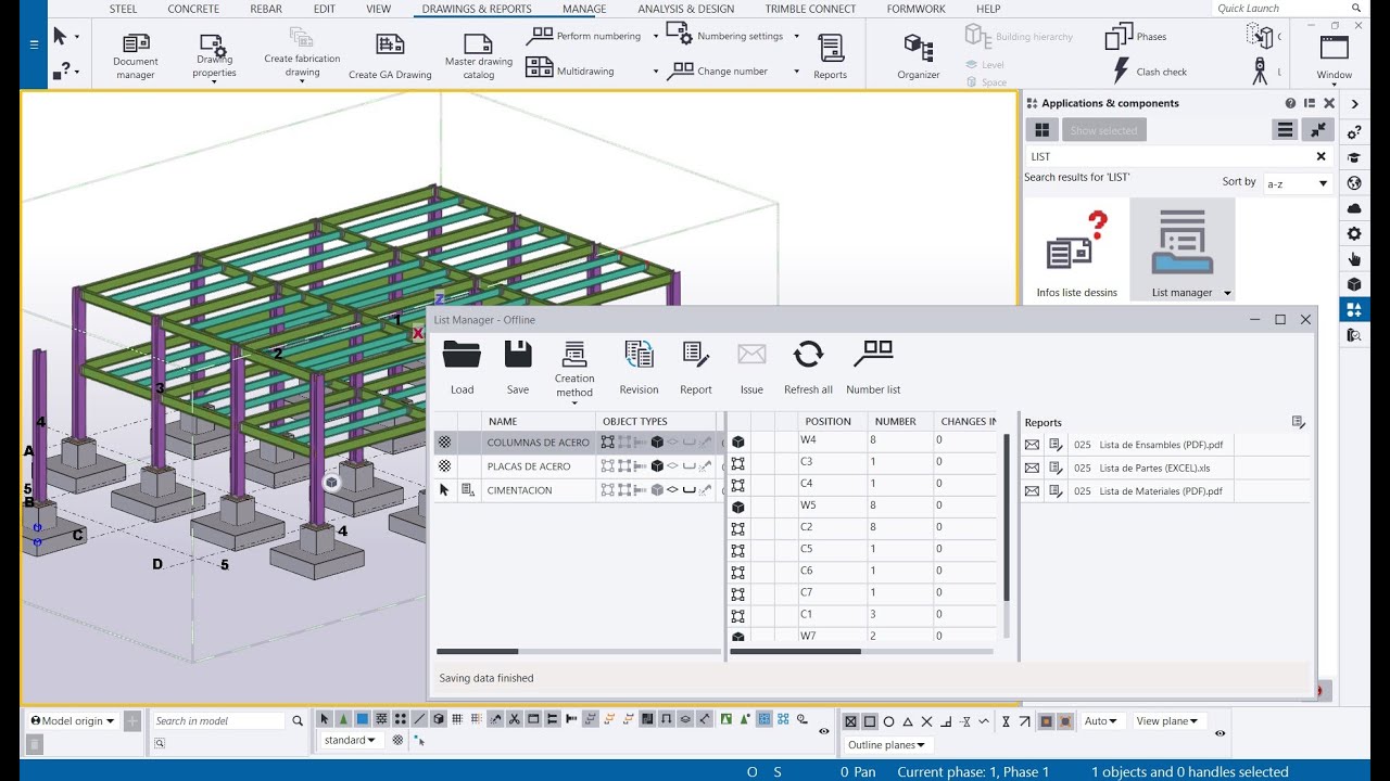 Minutos con Tekla - List Manager (Gestión de reportes)