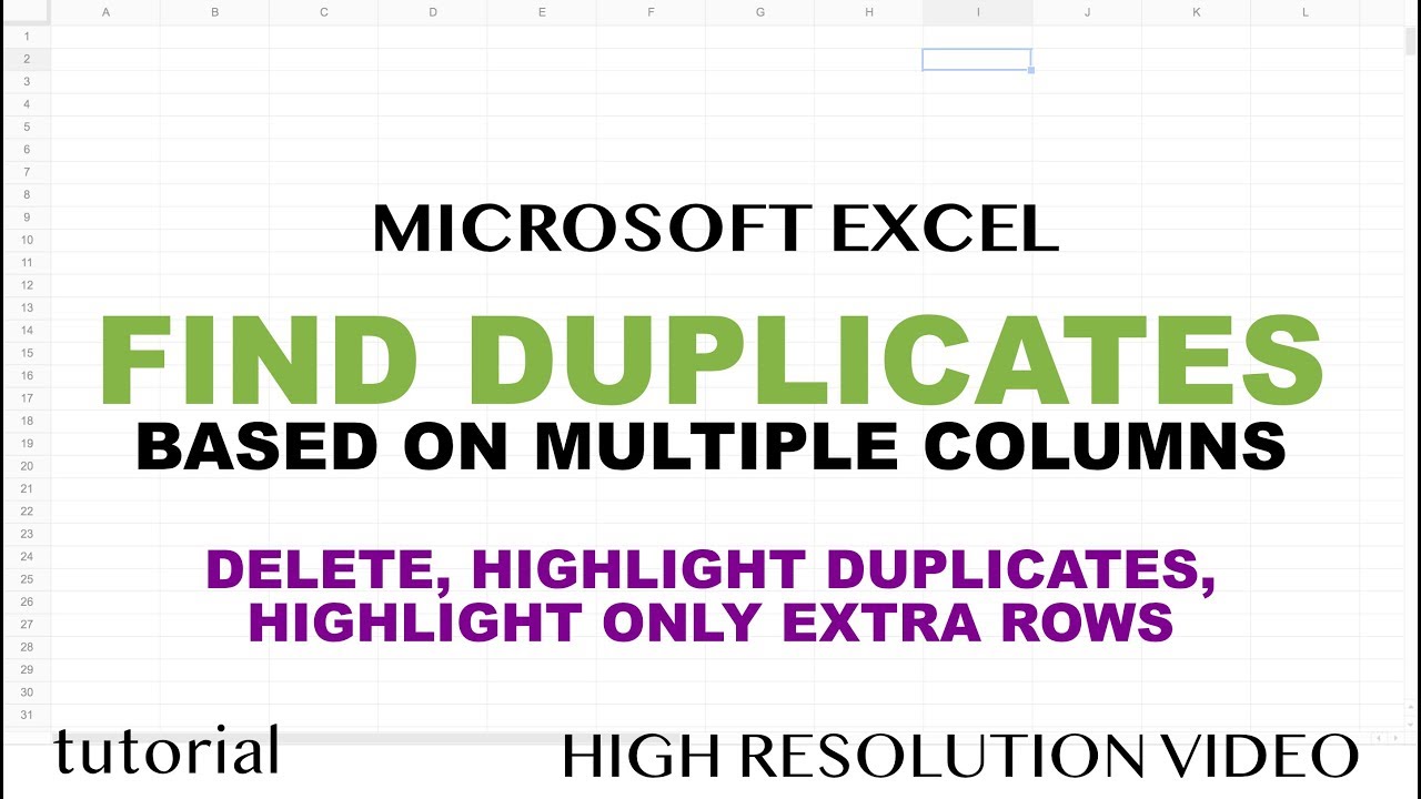 Excel - Find Duplicate Rows Based on Multiple Columns