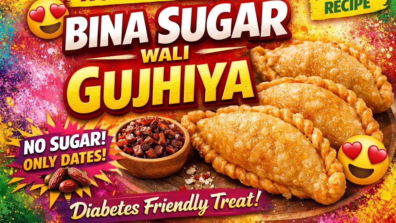 Holi Special Bina Sugar Wali Gujhiya | Dates Sweet Recipe | Healthy Mithai