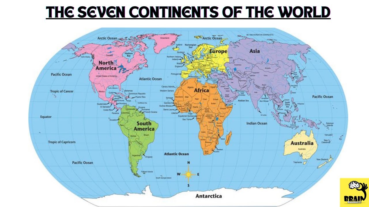 The seven continents of the world