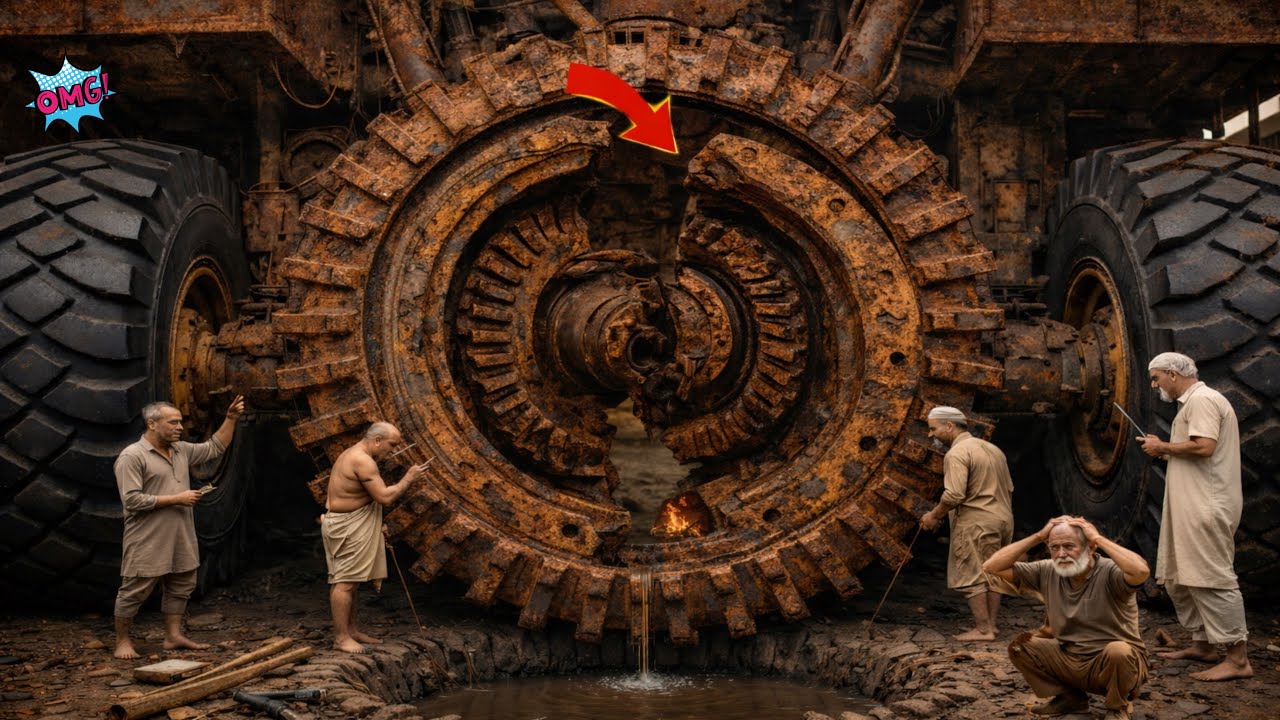Unbelievable! 40-Year-Old Rusted Caterpillar Front Gear Restored to Brand New 🔧🔥