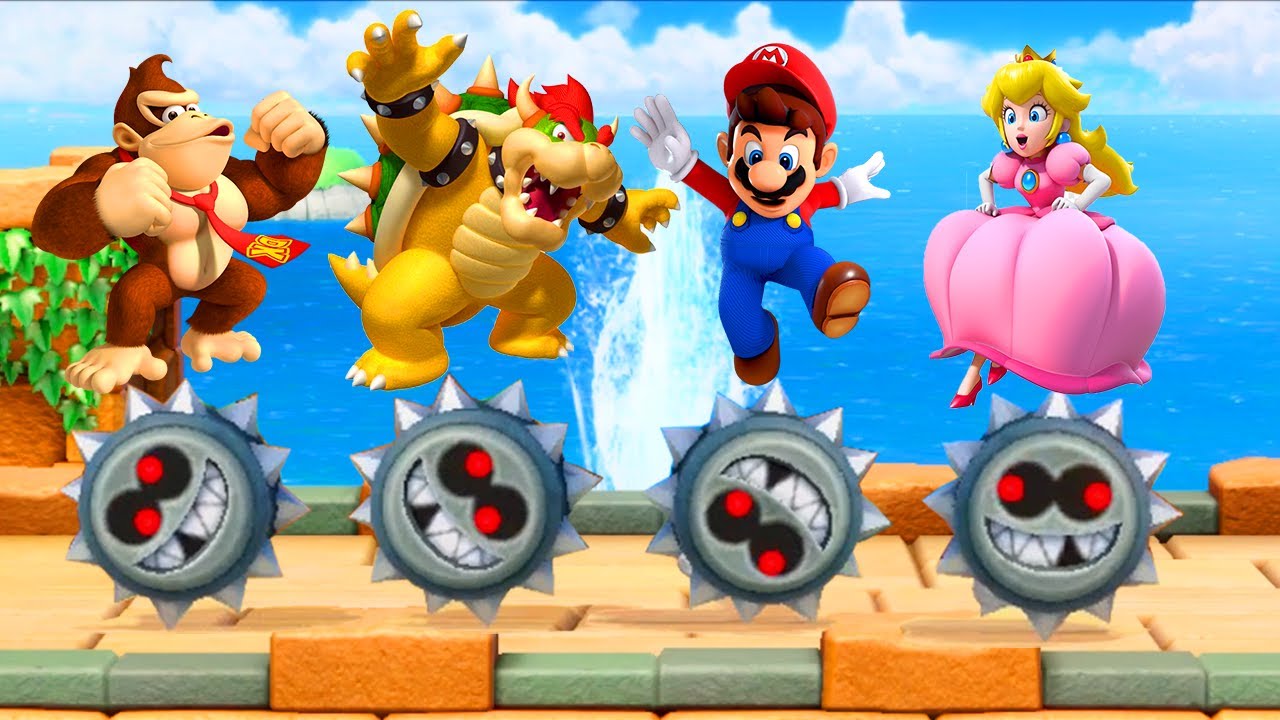 Super Mario Party Minigames - Mario & Peach vs Bowser & Donkey Kong