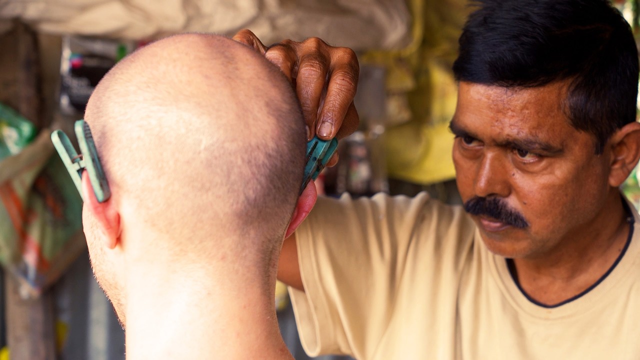 Shirtless Head Massage from Acupressure Indian Street Barber