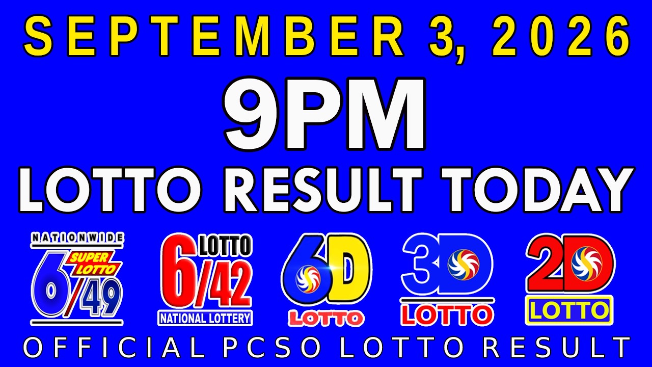 9pm Lotto Result Today September 3 2026 PCSO