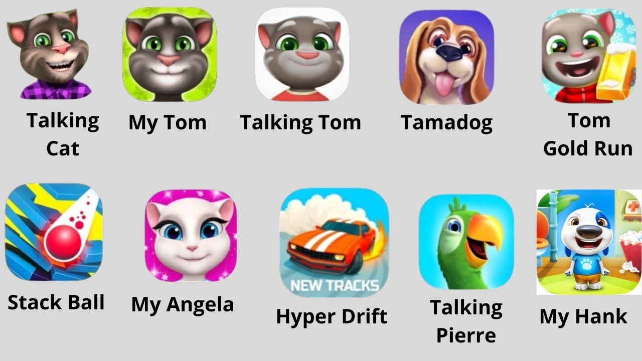 Talking Cat My Tom Talking Tom Tamadog Stack Ball My Angela Hyper Drift My Hank Tom Gold Run #games