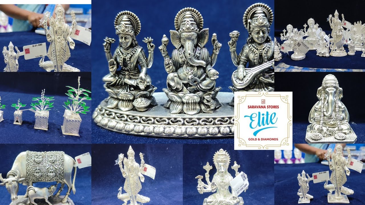Silver Pooja items from 5 Grams Silver Antique gift God statue/Saravana Elite silver items