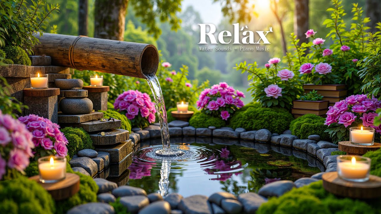 Relaxing Piano + Water Sounds 🌿 Ease Overthinking, Reduce Stress, Sleep Sounds for Deep Inner Peace