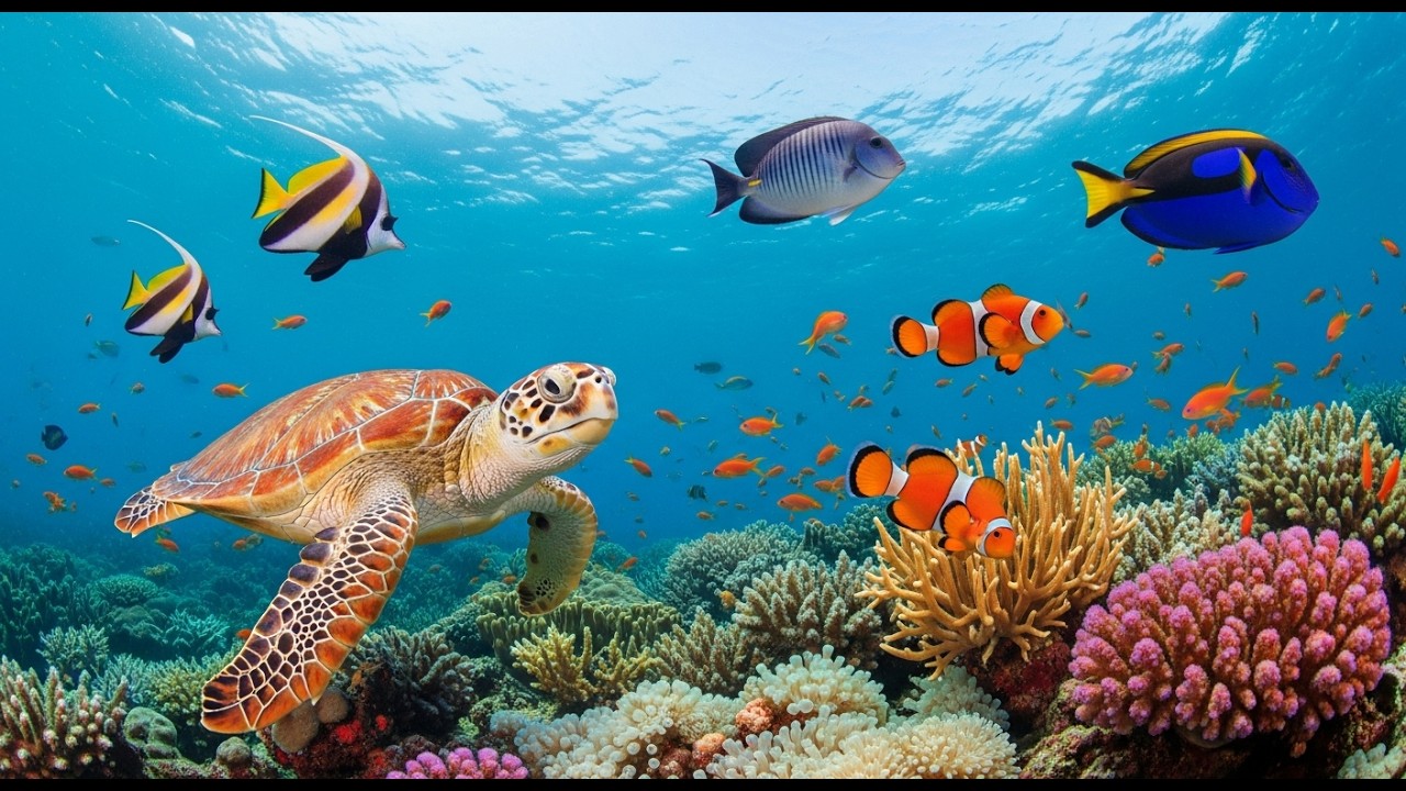 Ocean Wildlife 4K 🌊| Underwater Sea Animal World - Soft Relaxing Music #4KVideo #Ocean #Relax