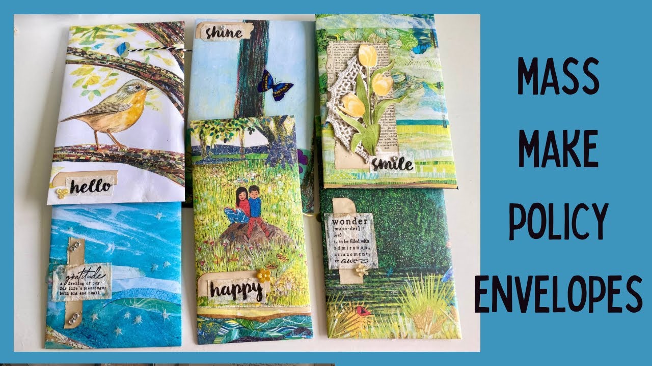 Let’s Mass Make & Decorate Policy Envelopes from Book Pages - Use Up Book Pages #massmaking