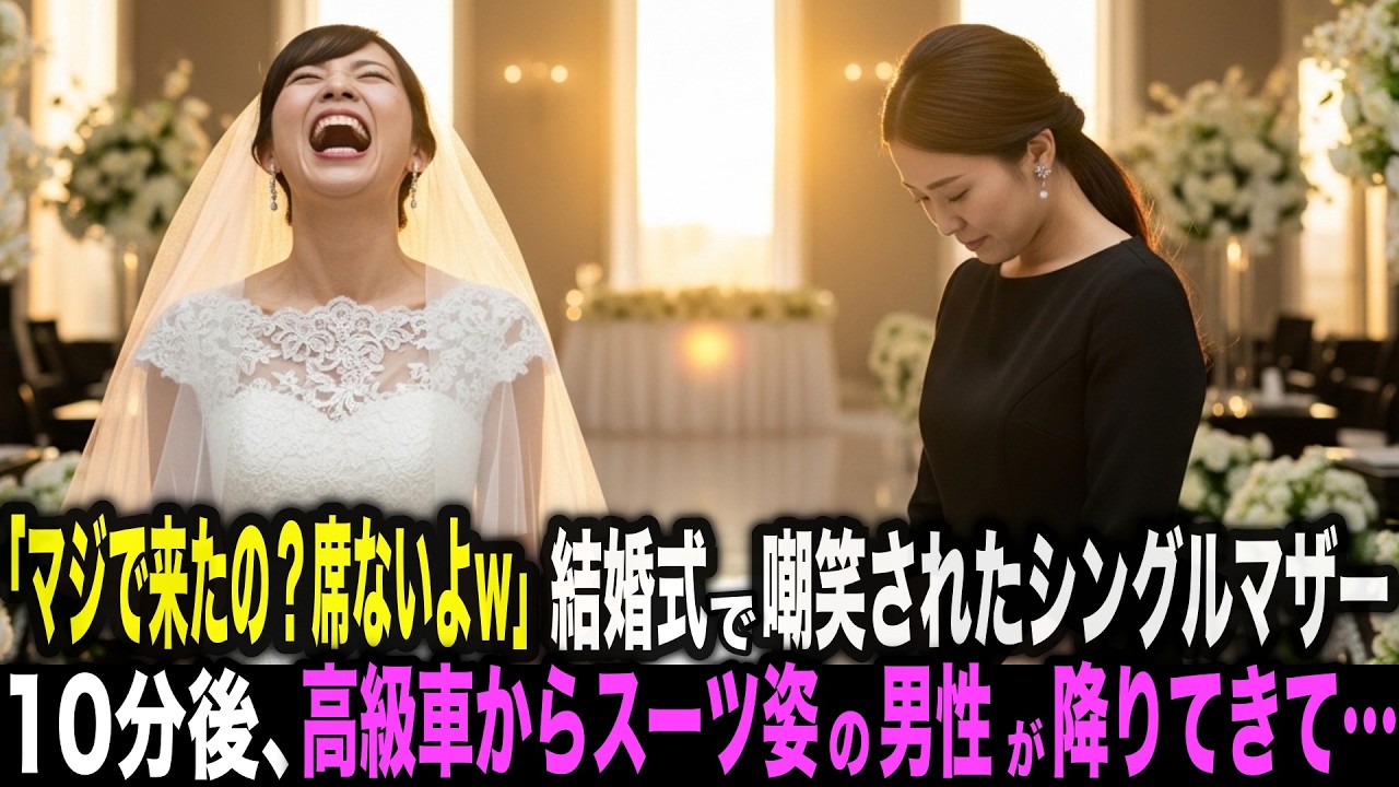 「マジで来たの？席ないよw」結婚式で元いじめっ子に嘲笑されたシングルマザー。10分後、黒塗りの高級車からスーツ姿の男性が降りてきて…