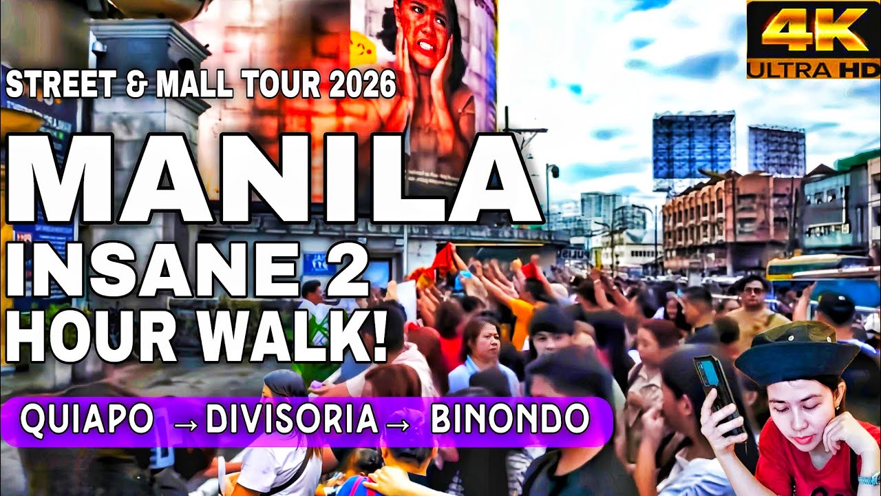INSANE 2-HOUR WALK! Manila Street Life 2026 |Quiapo To Divisoria & Binondo Chinatown Manila In 4K 🇵🇭