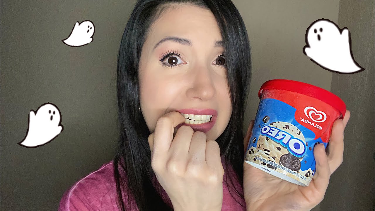 ASMR Contando Historias de Terror y Comiendo Nieve Oreo (2/2) | Horror Stories and Eating Ice Cream
