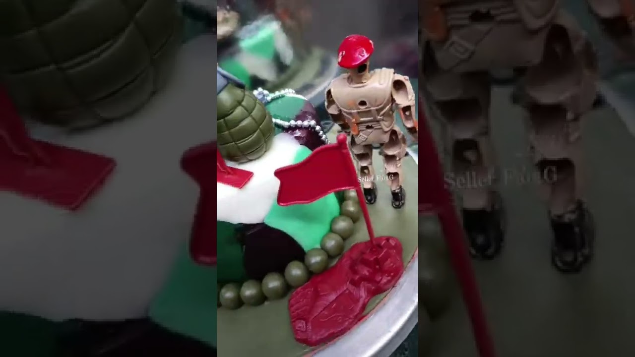 Army Theme Birthday Cake | Military Cake Design | Army Soldier Birthday Cake #shorts #sellerfactg