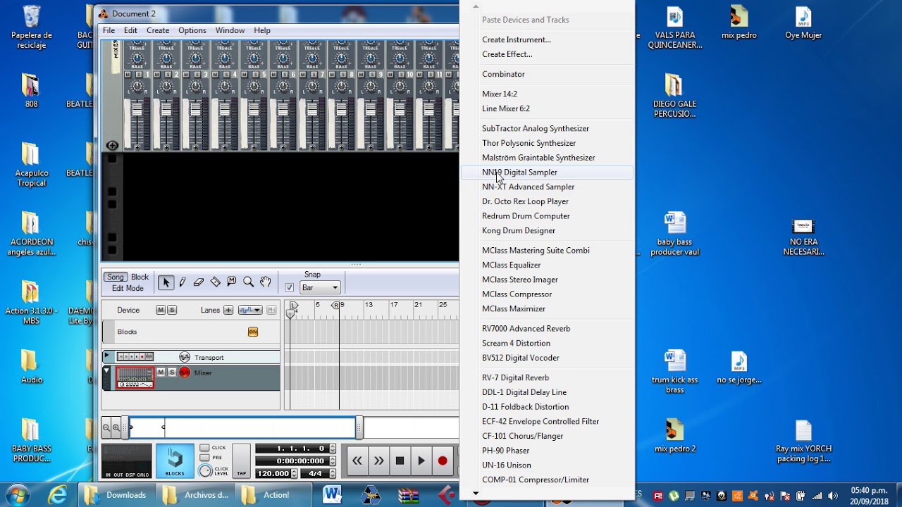 Reason 5 cargar muestras wav en nn-xt