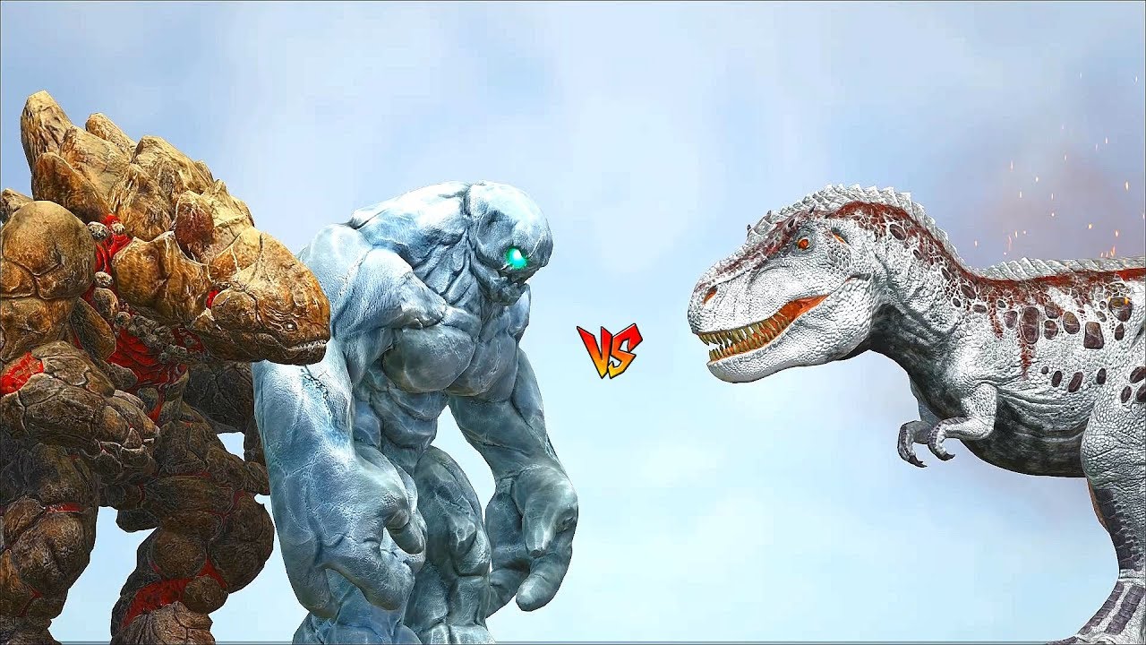 Ark Survival - GLACIER/ROCK vs ALPHA RAPTOR/CARNO/TREX/BASILISK and ALPHA KARKINOS  [Ep.351]