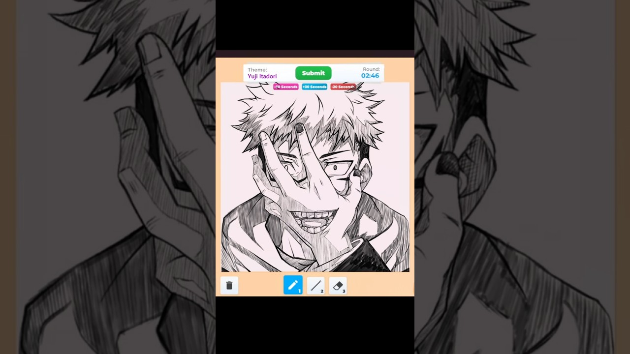 Speed Drawing Yuji Itadori Sukuna in Roblox! #art #roblox #speeddraw