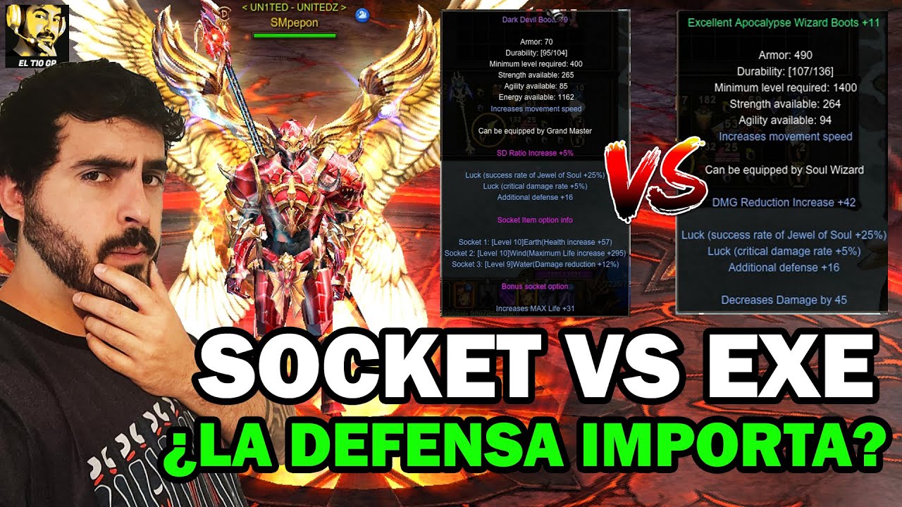 ANALISIS SOCKET DAMAGE REDUCTION % VS EXE DEFENSA NORMAL🤔🔥l Mu online S19.1.3