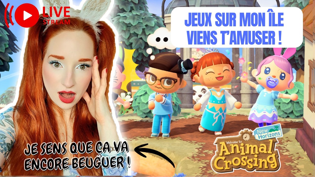 VIENS JOUER sur mon île ACNH 🍭🌈! LIVE sur ANIMAL CROSSING New Horizons
