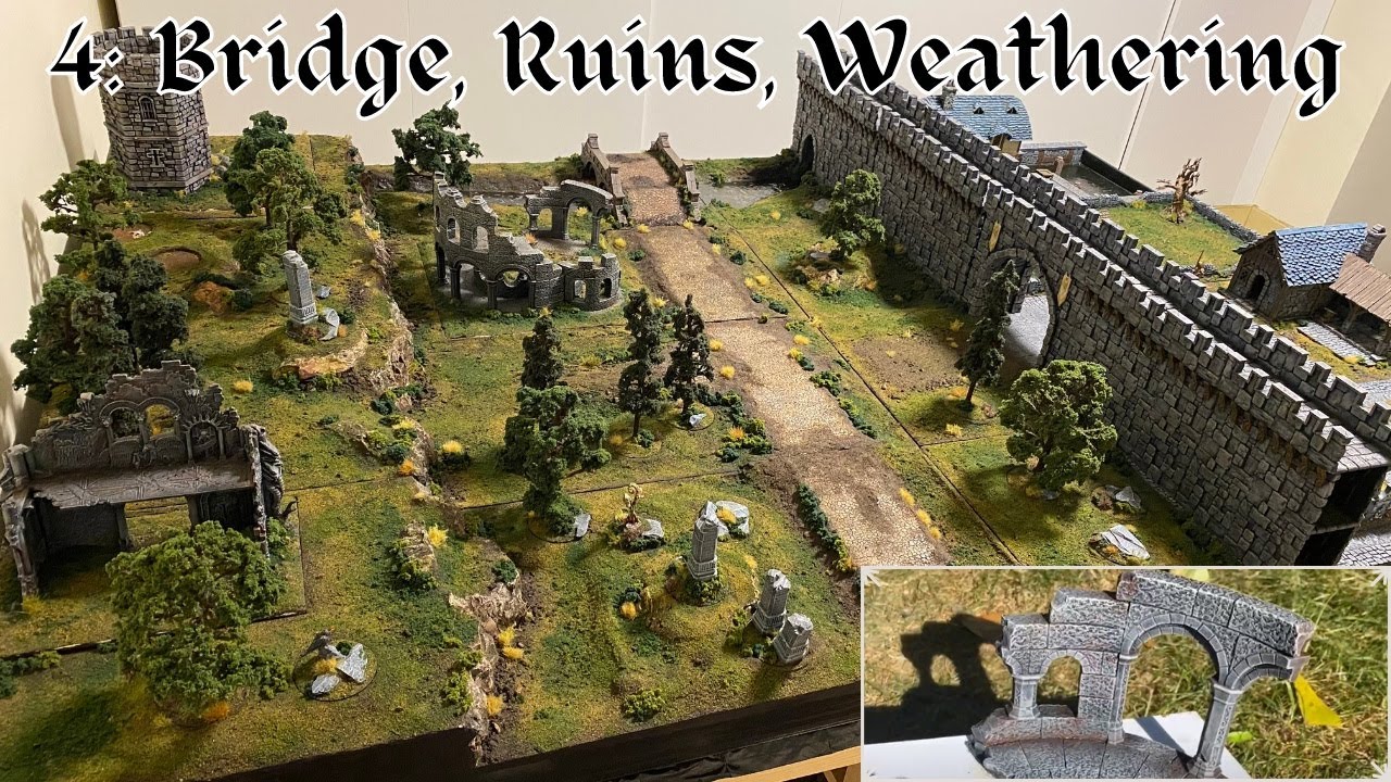 Gaming Table Build - 4: Bridge (Hirst Arts), ground cover and weathering