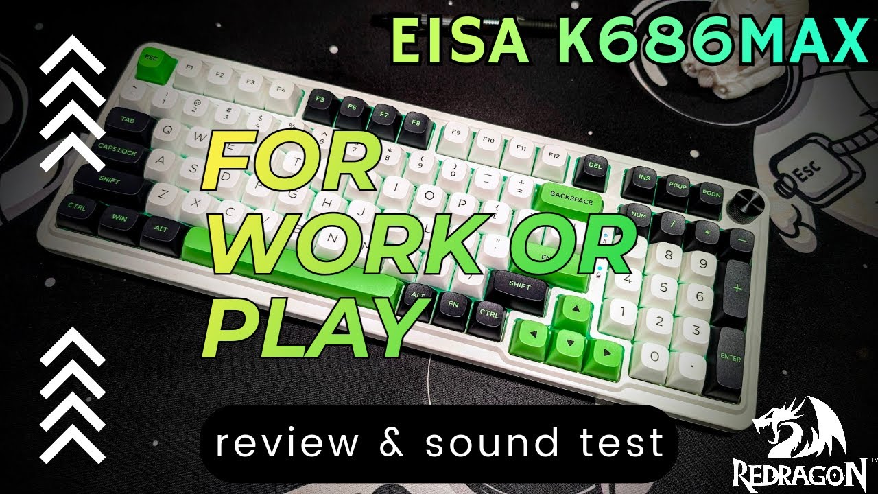 Redragon Eisa K686 Max 3 Mode 1800 96% Mechanical KeyboardReview and Sound Test