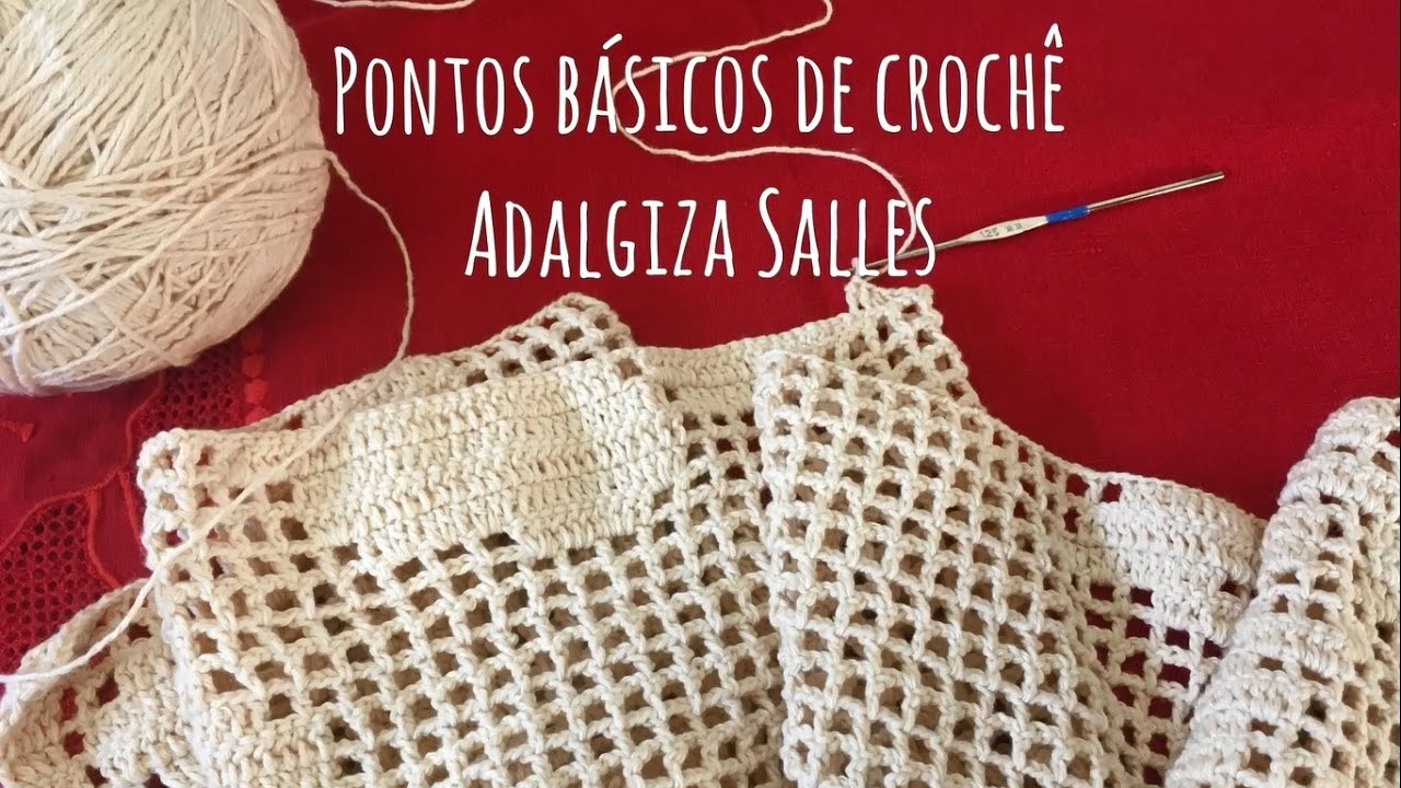 🧶Tutorial de Crochê Filé como fazer os Pontos Básicos para Iniciante #cortina e #colcha